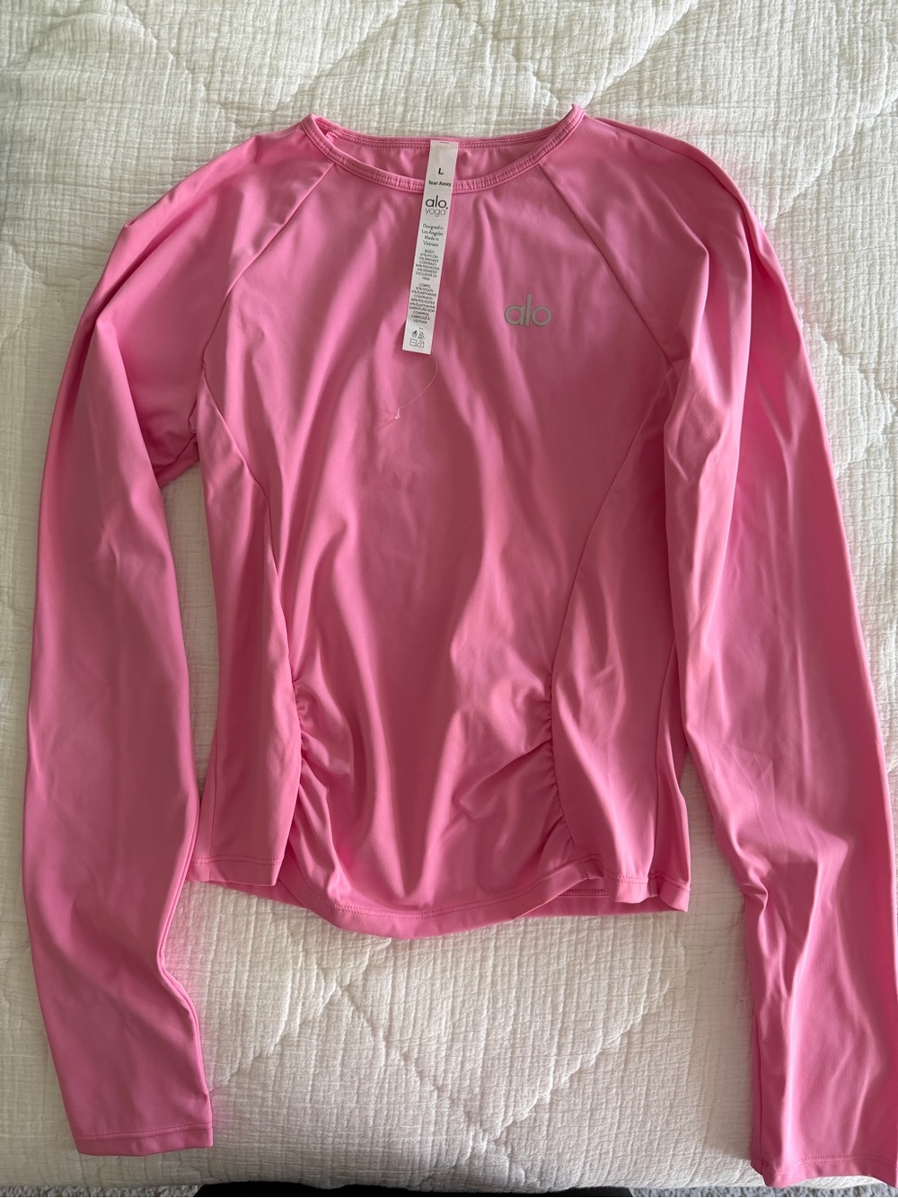 ALO Yoga Pink Long Sleeve Performance Top